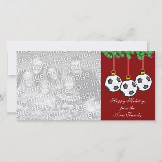 Soccer Christmas Photo Card Feestdagenkaart (Voorkant)