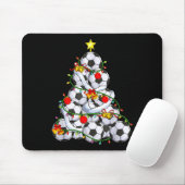 Soccer Christmas Tree Ball Santa Hat Funny Xmas So Muismat (Met muis)