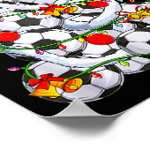 Soccer Christmas Tree Ball Santa Hat Funny Xmas So Poster (Hoek)