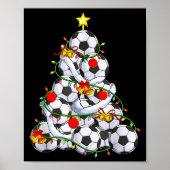 Soccer Christmas Tree Ball Santa Hat Funny Xmas So Poster (Voorkant)