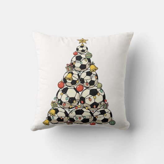 Soccer Christmas Tree Kussen (Achterkant)