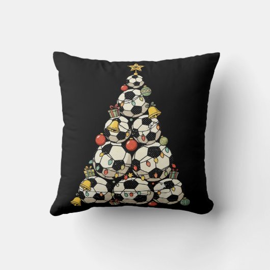 Soccer Christmas Tree Kussen (Achterkant)