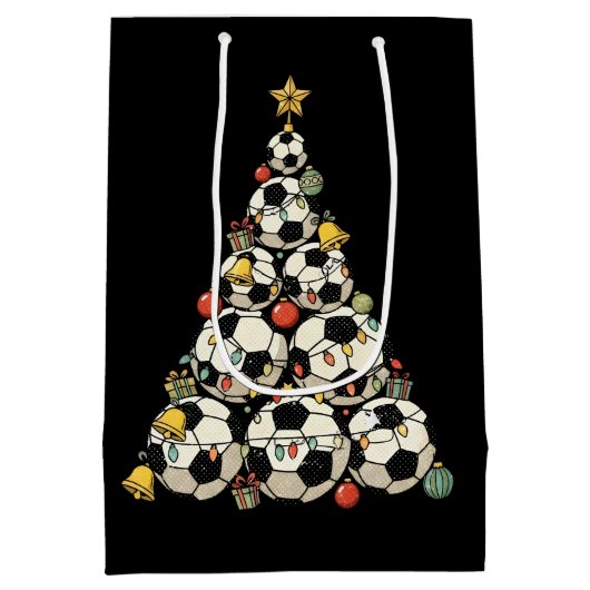 Soccer Christmas Tree Medium Cadeauzakje (Achterkant)