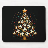 Soccer Christmas Tree Santa Xmas Girls Boys Men Ki Muismat (Voorkant)