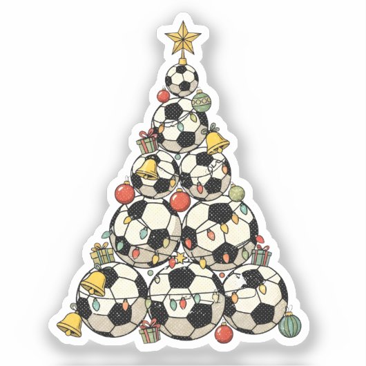Soccer Christmas Tree Sticker (Voorkant)
