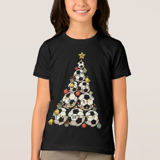 Soccer Christmas Tree Tri-Blend Shirt (Voorkant)