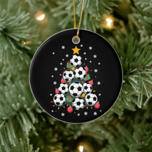 Soccer Christmas Tree Xmas Player Sports Lover Keramisch Ornament (Boom)