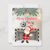 Soccer Christmas Wenskaart Santa Soccer Feestdagenkaart (Voorkant)
