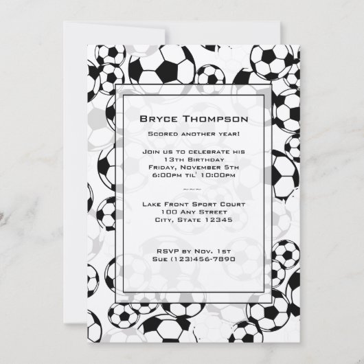 Soccer Classic Party Uitnodiging (Voorkant)