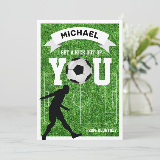 Soccer Classroom Kinder Valentijn Kaart (Staand voorkant)