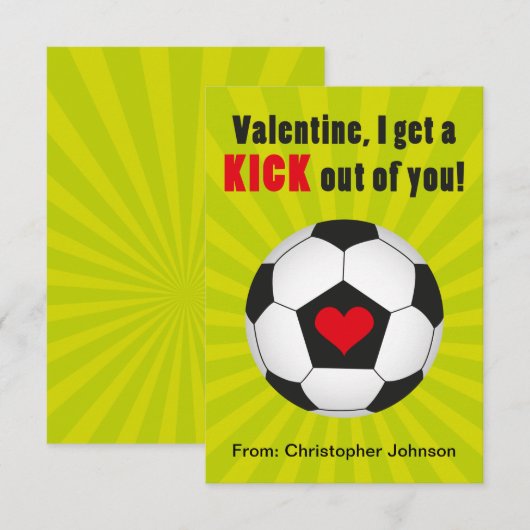 Soccer Classroom Valentijn Kaarten voor kinderen (Voorkant / Achterkant)