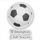 Soccer Club Team Naam Ball Vinyl Sticker (Voorkant)