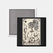 Soccer Coach Tarot Card Halloween Skeleton Soccer  Magneet (Voorkant / Achterkant)