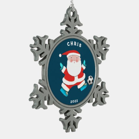 Soccer Collectible Tin Sneeuwvlok Ornament (Links)