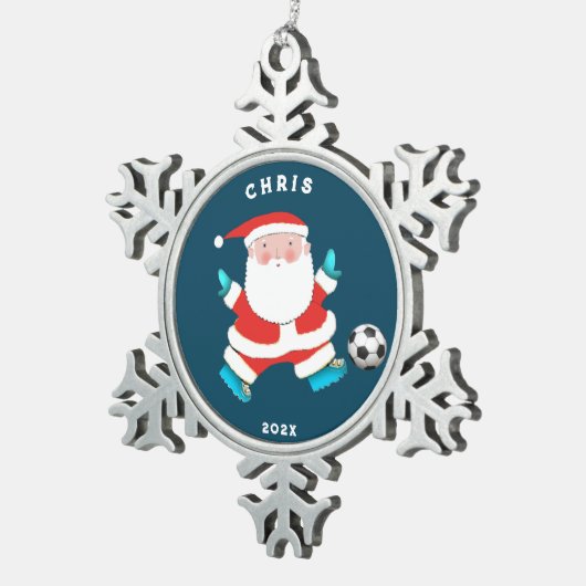 Soccer Collectible Tin Sneeuwvlok Ornament (Rechts)