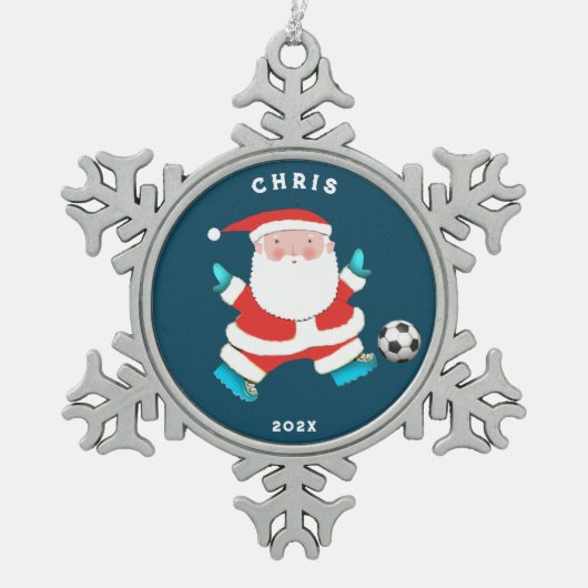 Soccer Collectible Tin Sneeuwvlok Ornament (Voorkant)