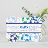 SOCCER COLORED Bar Bat Mitzvah Uitnodiging (Staand voorkant)