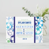 SOCCER COLORED Bar Mitzvah Invitation Kaart (Staand voorkant)