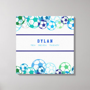 SOCCER COLORED Bar Mitzvah Sign In Memory Board Canvas Afdruk