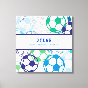SOCCER COLORED Bar Mitzvah Sign In Memory Board Canvas Afdruk