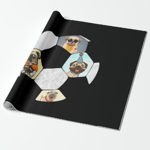 Soccer Cool Dog Pug Life Pug Birthday Cute Pug Cadeaupapier