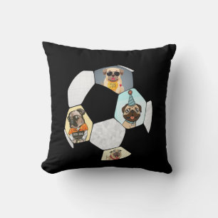 Soccer Cool Dog Pug Life Pug Birthday Cute Pug Kussen