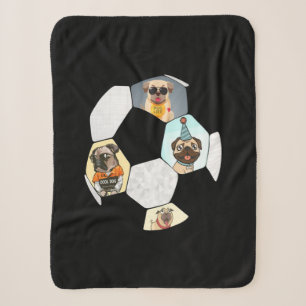 Soccer Cool Dog Pug Life Pug Birthday Cute Pug Sherpa Deken