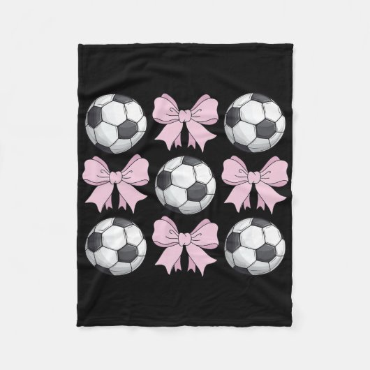 Soccer Coquette Bow Cute Soccer Graphic For Girls  Fleece Deken (Voorkant)