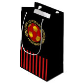 Soccer Crest Design Klein Cadeauzakje (Achterkant Gekanteld)