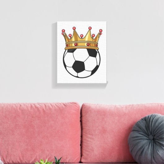 Soccer Crown King Canvas Afdruk (Insitu (Woonkamer))