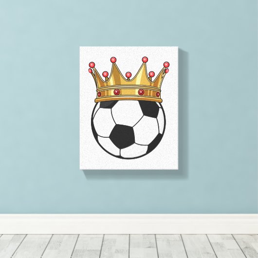 Soccer Crown King Canvas Afdruk (Insitu (Houten vloer))