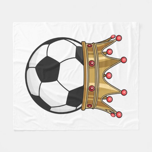 Soccer Crown King Fleece Deken (Voorkant (Horizontaal))