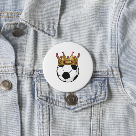Soccer Crown King Ronde Button 7,6 Cm (In situ)