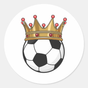 Soccer Crown King Ronde Sticker