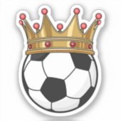 Soccer Crown King Sticker (Voorkant)