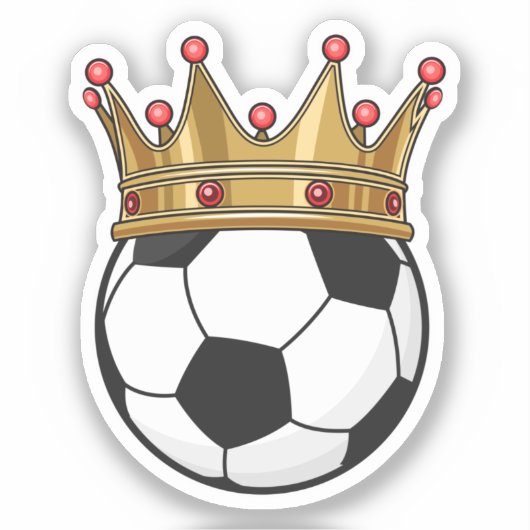 Soccer Crown King Sticker (Voorkant)