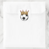 Soccer Crown King Vierkante Sticker (Tas)