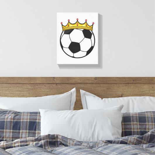 Soccer Crown Queen Canvas Afdruk (Insitu (Slaapkamer))