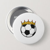 Soccer Crown Queen Ronde Button 7,6 Cm (Voorkant /achterkant)