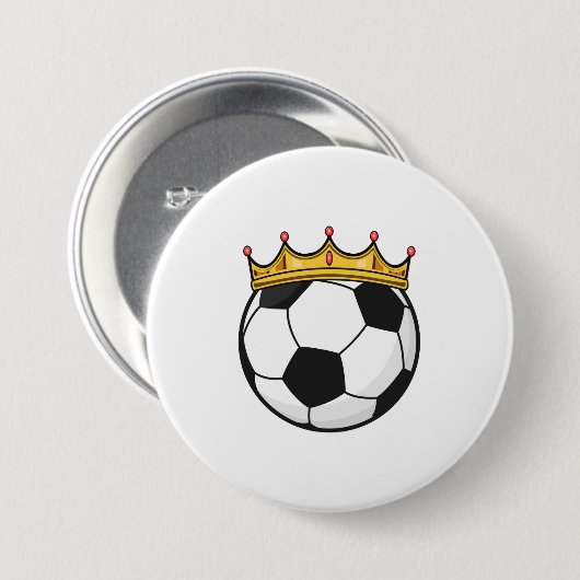 Soccer Crown Queen Ronde Button 7,6 Cm (Voorkant /achterkant)
