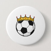 Soccer Crown Queen Ronde Button 7,6 Cm (Voorkant)