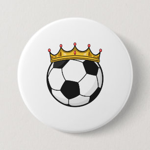 Soccer Crown Queen Ronde Button 7,6 Cm