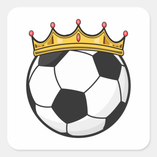 Soccer Crown Queen Vierkante Sticker (Voorkant)
