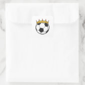 Soccer Crown Queen Vierkante Sticker (Tas)