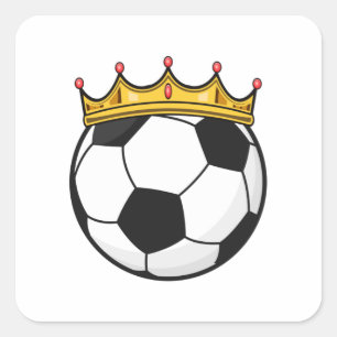 Soccer Crown Queen Vierkante Sticker