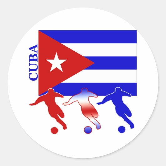 Soccer Cuba Ronde Sticker (Voorkant)