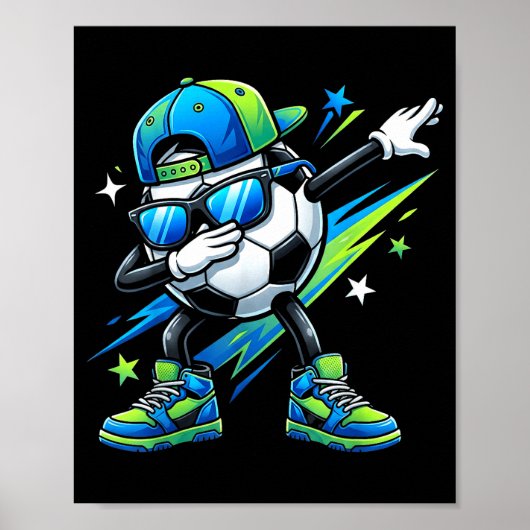 Soccer Dabbing Srts Cool Boys Girls Game Day Srt Poster (Voorkant)