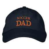 SOCCER DAD geborduurd baseball pet gold/marine (Voorkant)