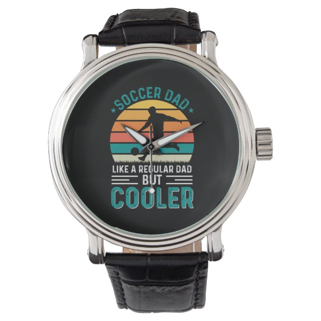 Soccer Dad Retro Sunset Horloge (Voorkant)