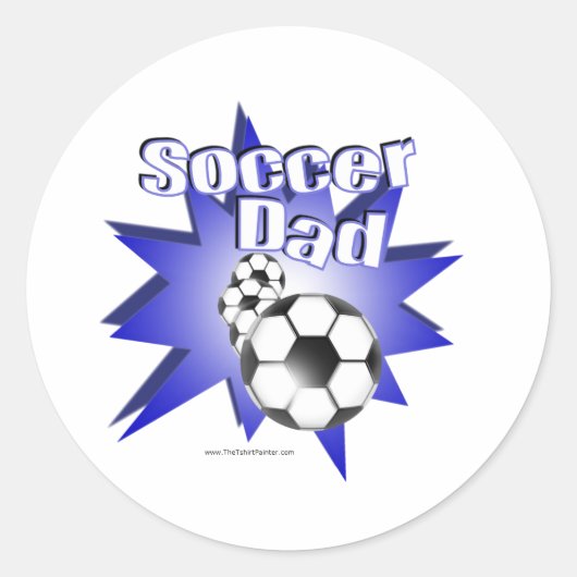Soccer DAD Ronde Sticker (Voorkant)